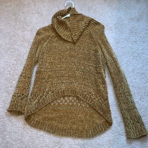 High low tan sweater XS